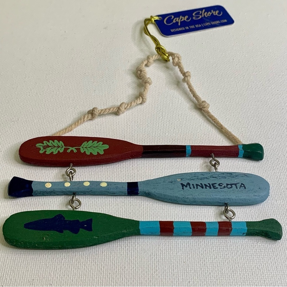 Cape Shore Canoe Boating Paddles Oars Hanging Ornament Wall Art Minnesota USA 6" - Picture 5 of 14